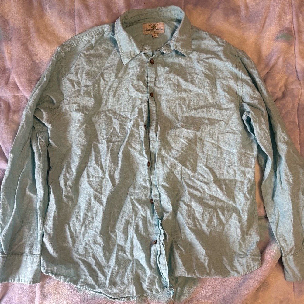 Comfort Fit Light Aqua Button-Down Shirt